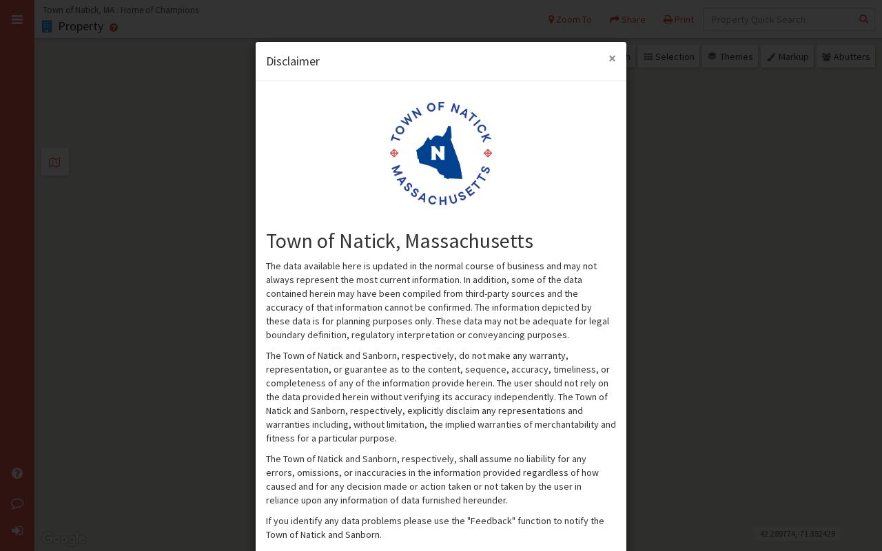 Natick residents directory Assessment WebGIS property search