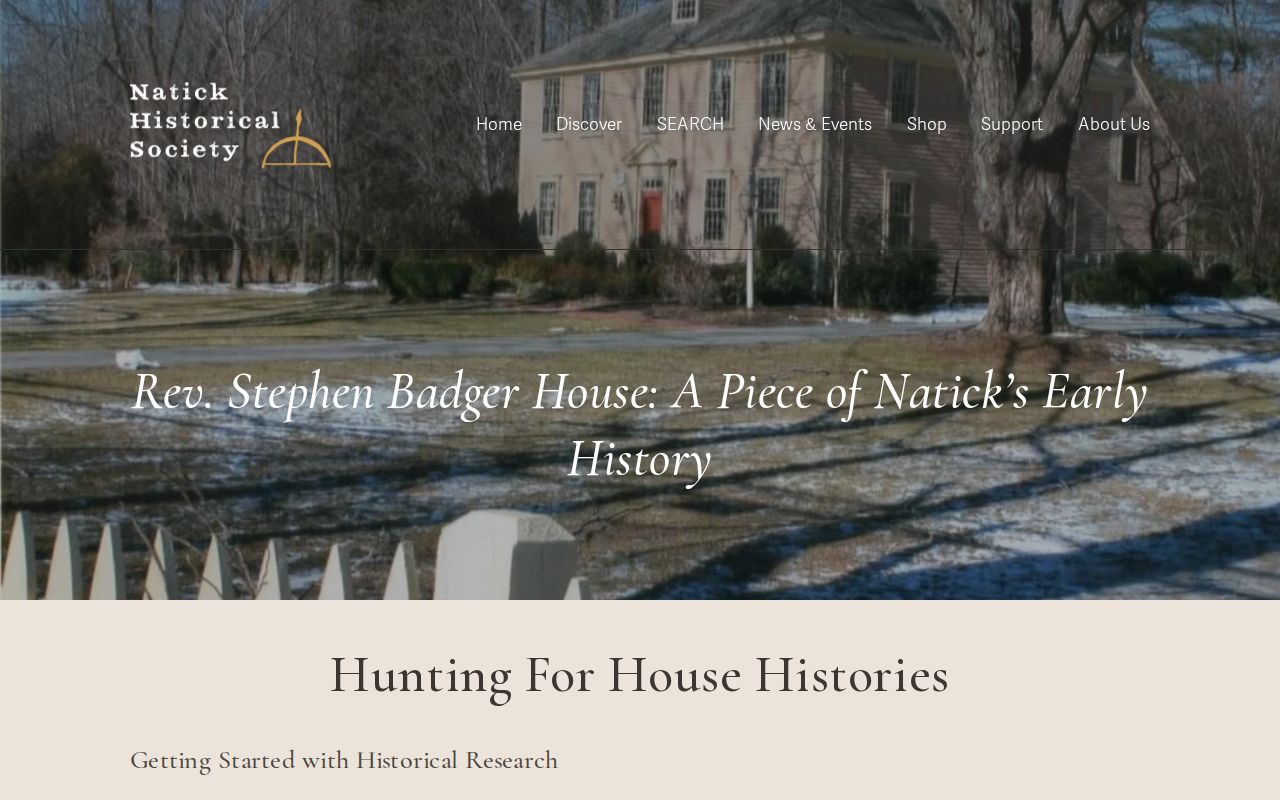 Natick previous residents house-history research guide